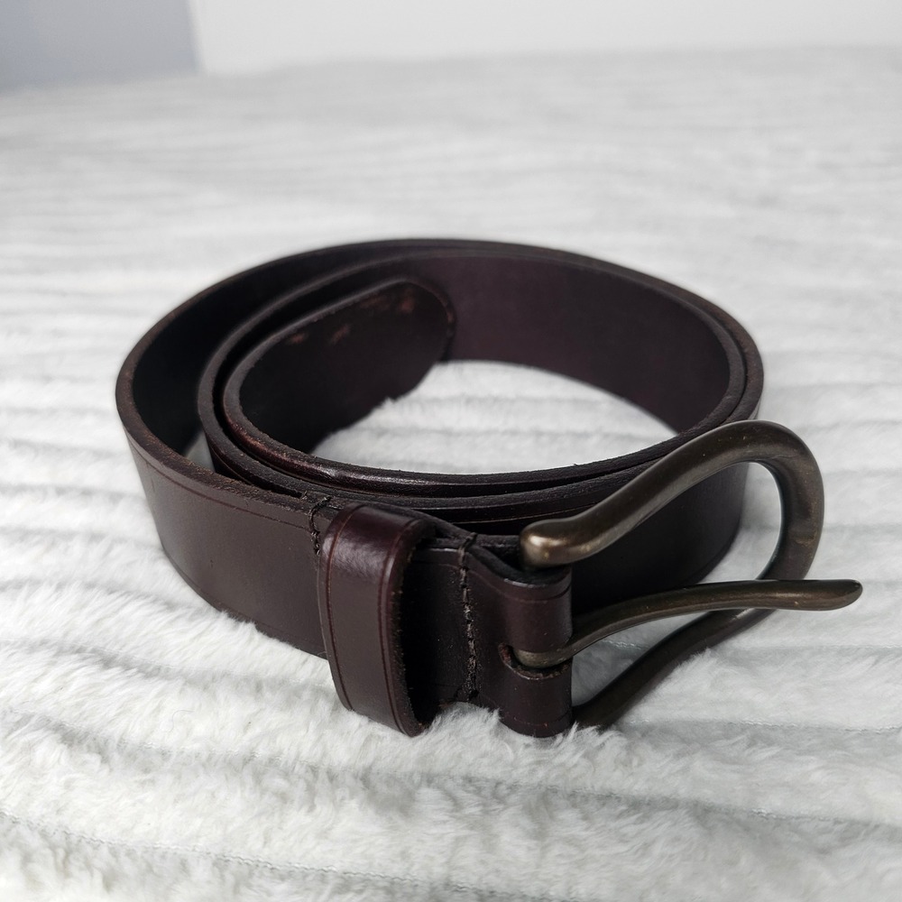 Genuine Leather Belt‎ Mens 32 Dark Brown Rugged Americana Classic Made in USA